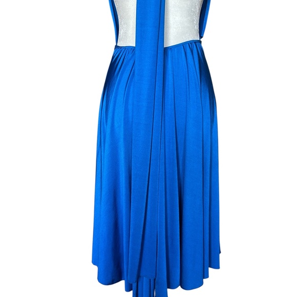 Cameo Royal Blue Backless Halter Midi Dress with Long Tie - Small - Picture 5 of 7
